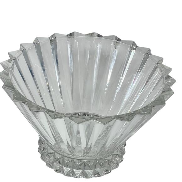 Rosenthal Heavy Lead Crystal Blossom Bowl Germany MCM 9.75" Centerpiece Signed - Picture 4 of 8